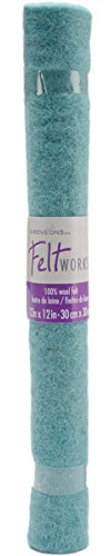 Dimensions Needle Felting Flat Felt Baby Blue Roll Wool, 12'' x 12''.