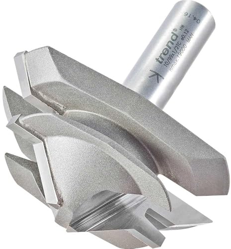 Trend Professional Mitre Lock Jointer Router Cutter, 1/2 Inch Shank, 68mm Cut Diameter, 30mm Cut Length, 45-Degree Angle, 10/99X1/2TC
