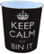 JVL Keep calm and bin it black waste paper bin 25x26.5cm 100% polypropylene
