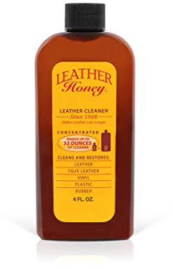 LEATHER Honey Detergente Pelle - Pulitore di qualità Superiore per Abbigliamento, Mobili, Interni Auto, Scarpe e Accessori in Pelle e Vinile, Formula Concentrata, Produce 946 ml Dopo la Diluizione
