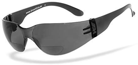HSE® SportEyes® | BIFOKAL Brille: +2,00 DIOPTRIEN | Sportbrille mit Lesehilfe, bifokal | UV400 Schutzfilter, HLT® Kunststoff-Sicherheitsglas nach DIN EN 166 | Sportbrille, Fahrradbrille, Bikerbrille