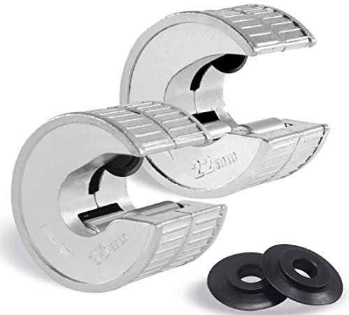 HAUTMEC stabile Automobile Auto Schnitt Tube Cutter Set Twin Pack 15 & 22 mm Rohr-Schneider mit 2 Ersatz Schneidrad Klingen PL7261701