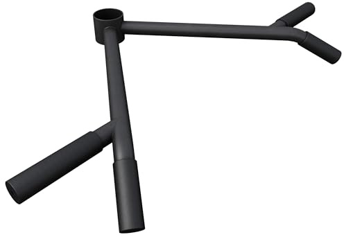 GORILLA SPORTS® T Bar Row Rudergriff mit 2 Griffvarianten, 50/51 mm, 250 kg | Gummierte Multigriffe aus Stahl für Latissimus, Rhomboiden und Trapez; Landmine-Griff, V-Bar Row, Core-Trainer