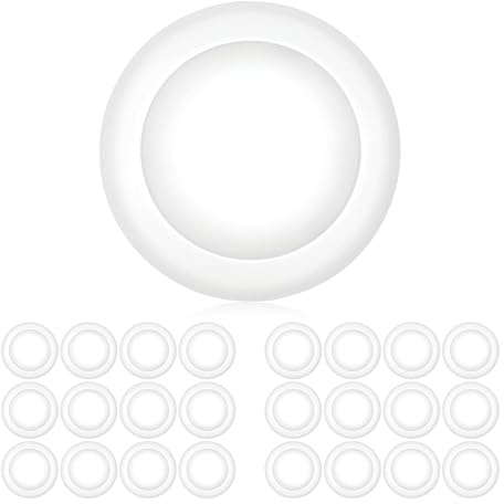 PARMIDA (24 Pack) 5/6 Inch Dimmable LED Disk Light Surface Flush Mount 15W, UL Listed, Recessed Retrofit Ceiling Lights, Energy Star, Installs into Junction Box Or Recessed Can, 1050lm - 5000K