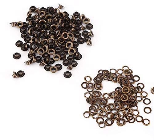 Estink 100 PCS Ösen Werkzeug Kit, 4 mm, 5 mm, 6 mm Innendurchmesser, Metallösen mit Aufbewahrungsbox, für Schuhe, Kleidung, Leder, Basteln (6 mm)