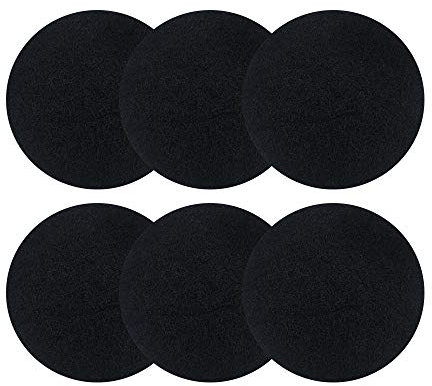 ddLUCK 6 Pack Kitchen Compost Bin Filter, Round Food Waste Bins Activated Filters,Replaceable Extra Thick Charcoal Filters for All Caddy Bucket,1cm Thickness