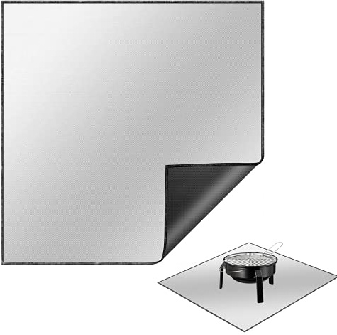 Tamfile BBQ Grillmatte, 101,6 cm Quadrat, Groß, Feuerfest Hitzeschutzmatte | für unter Feuerstelle, Kamin, Faltbar, Hitzebeständig, Outdoor Grillmatten für Deck, Gras, Camping, Terrasse, Hinterhof