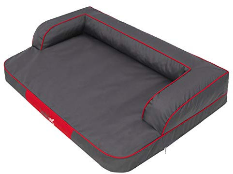 Hundsäng kattsäng husdjurssäng hundsoffa viloplats hundkudde säng soffa hundmadrass djursäng hundsoffa madrass, grå, XXL – 118 x 78 cm