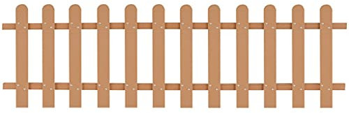 Susany Lattenzaun WPC-Zaun Zauns 200 x 60 cm (L x H) Mit insgesamt 12 Latten,Vorgartenzaun Friesenzaun Zierzaun als Gartenzaun,Holz-Kunststoff-Verbundwerkstoff (WPC),Einfacher Zusammenbau,Braun