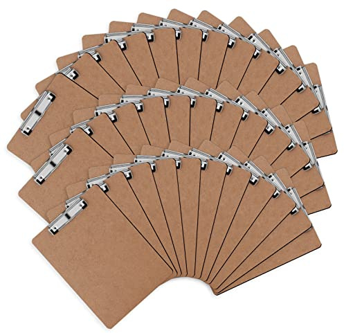 Clipboards, PANDRI 36 Pack Hardboard Office Clipboards, Low Profile Clip, Standard A4 Letter Size, Classroom Supplies, ECO Friendly