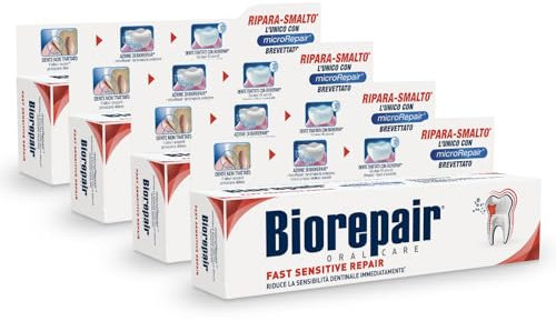 Biorepair, Dentifricio Fast Sensitive Repair, Protezione Denti Sensibili, Dona Sollievo dal Dolore in 30 Secondi, Senza Fluoro e Parabeni, 60ml