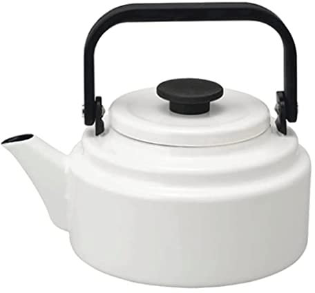 LIOONS Flötenkessel Emaille Teekessel Ergonomischer Griff Kreativer Wasserkocher Haushalt Direktfeuer Induktionsherd Elektrischer Töpferherd Teekannen 2l Wasserkocher