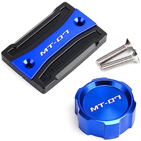 Moto Accessori per MT07 TRACER MT 07 FZ07 2014-2021 2022 2023 2024 2025 Anteriore e Posteriore Coperchio Serbatoio Fluido Freno in Alluminio (Blu)