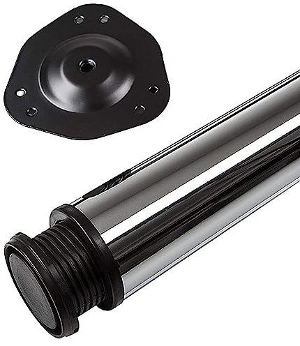 SOTECH 1 Stück Tischbein Höhe 710 mm Ø 76/80 mm belastbar bis 75 kg | Stahl verchromt Schreibtischbein mit 32 mm Höhenverstellung Tischfuß