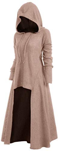 Halloween-Umhang für Damen, langärmlig, Umhang mittelalterlich, mit Kapuze, Ponchos und Capes für Damen, reine Farben, Vintage, lang, modisch, Umhang für Renaissance, Party, viktorianisch, Cosplay,