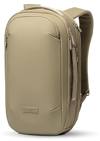 NOMATIC Navigator RS Pack - 15L w/ 6L Built-In Expansion - Water Resistant Coated Ripstop - Anti Theft Backpack - Laptop Bag - Computer Backpack (Sand)
