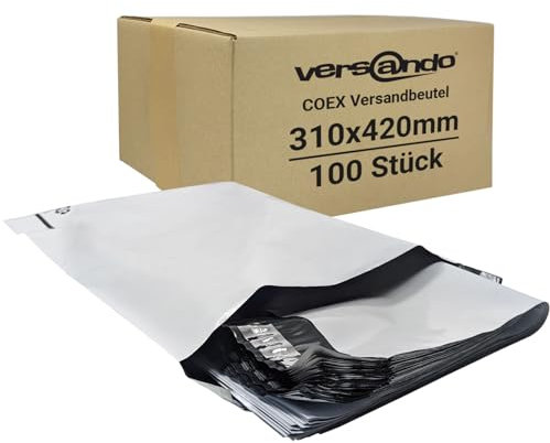 versando Folien Versandbeutel Versandtaschen blickdicht Folie Plastik selbstklebend 31 x42 cm - 100 Stück