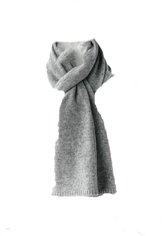 Hgvcfcv Wollschal, dünn, für Damen und Herren, klein, warm, gestrickt, kurzer Schal, Unisex, einfarbig, grau, Adults 152CM