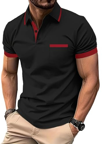 zitysport Poloshirt Herren Kurzarm mit Brusttasche Polo | Polohemd Herren Kurzarm Atmungsaktives Golf Polo Shirt Männer Sommer Shirts Sport Basic Slim Fit Tshirt