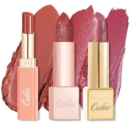 Oulac Rot Gloss Lippenstift-Set, Feuchtigkeitsspendend und Pflegend, Verwöhnt Ihre Lippen, Hochpigmentiert, Vegan