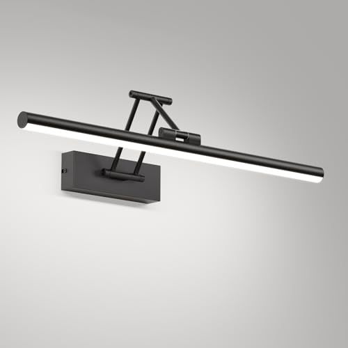 Klighten LED Spiegellampe Bad 50cm,16W 1200 LM,5500K,Schwarz | Drehung Spiegellampen für bad IP44, Spiegelleuchte Badezimmer, LED Badspiegelleuchten Badezimmerspiegel