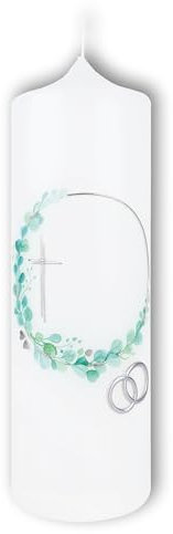 Hochzeitskerze Circulo silber, 25x8cm