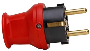 KOPP Spina con contatto di protezione 179712001 piccola, con protezione antipiega, rosso