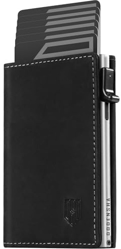 DODENSHA MagSnap Geldbörse Herren I Slim Wallet mit Münzfach I wallets for men für 10+ Karten I Magnetischer Verschluss portmonee herren slim I RFID Schutz I SchwarzSilber