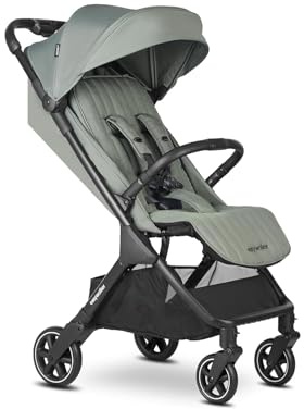 Easywalker Jackey² Buggy 0-22 kg, Reisebuggy, automatisch faltbar (gefaltet 56x44x23 cm), Schiebehöhe verstellbar bis 105 cm, Räder Ø 14 cm – ideal für Stadt & glatte Wege – Agave Grün