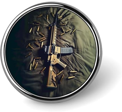 Ar15 Militär-Liebhaber, runde Brosche, Anstecknadel, Krawattennadel für Frauen und Männer, Büroangestellte, Lehrer, Dekoration