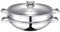 Baumalu - Wok & Wok Vapore 2 in 1 - Acciaio inossidabile - Tutti i fuochi tra cui induzione - Coperchio in vetro con bordi in acciaio inox e foro vapore - con verdure e cestello - Maniglie in metallo