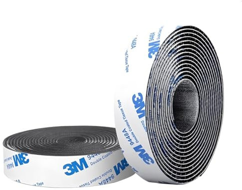 Hanfix Klettband Selbstklebend Extra Stark mit Doppelseitig Klebende 3M, Klettverschluss Selbstklebendes Klebepad Flauschband und Hakenband(Schwarz)