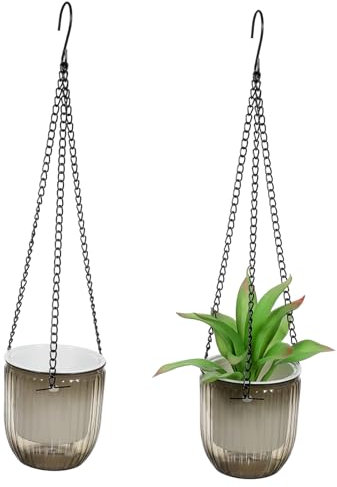 HEMOTON 2pièces Jardinières Suspendues à Arrosage Automatique Pots De Fleurs Suspendus avec Suspension pour Plantes Intérieur Paniers Suspendus pour Plantes Jardinières pour