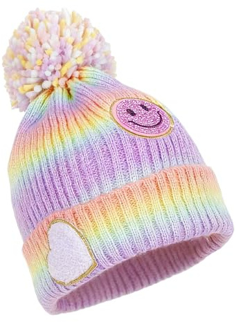 PinkSheep Kids Winter Hut Warmth Mädchen Beanie mit dekorativem Zubehör, Weiches Gefühl gestrickte Hut für Kinder Alter 4-14