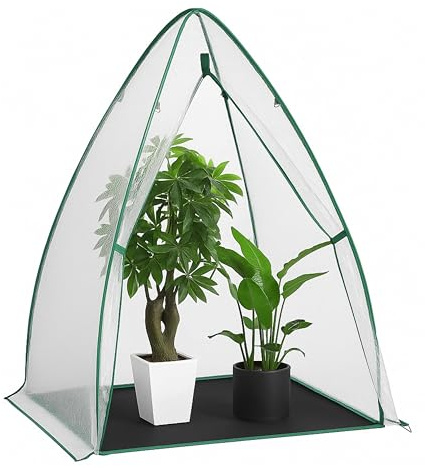 DIVCHI Dome Greenhouse for Plants Year-Round Small Grow House Weatherproof Garden Dome For Tomatos Vegetables & Plants Mini Greenhouse For Plant Protection Reinforced Cover Zipper (White)