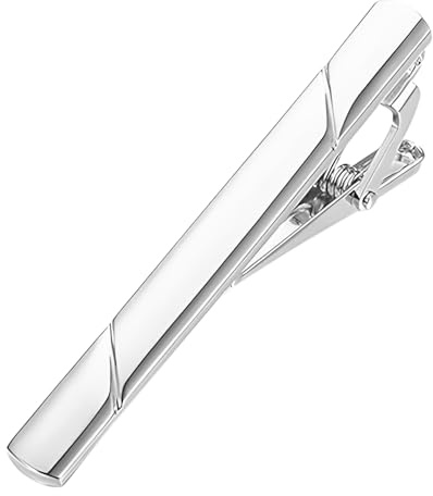 Slipsklämma för män – Elegant slipsnål & metallklämma, hållbar polerad slipsklämma i rostfritt stål för formell klädsel (silver)