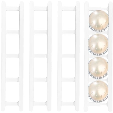 Sinbana 4 Ensembles Support pour Capsules de Café, ABS Porte-Dosettes de Café Muraux avec Bandes Adhésives et Supports Fixes Allongés Adaptés au Rangement et à l'Affichage