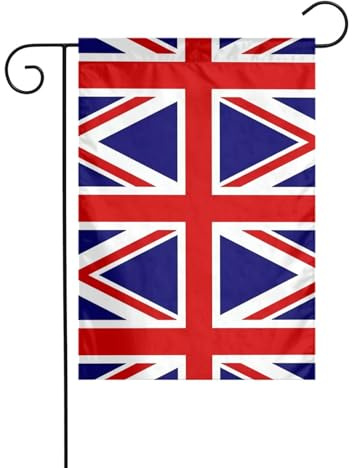 WHJSHOP Banderas de jardín con imagen de bandera del Reino Unido de 12 x 18 pulgadas para decoración de patio con 3 cm de ancho de posición de poste (solo bandera, no incluye mástil)