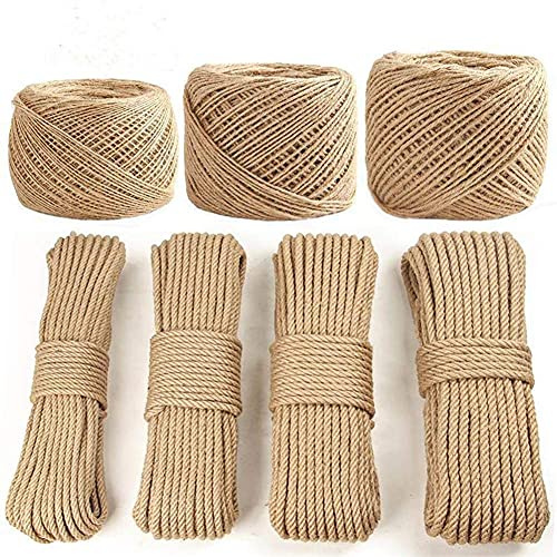 Cuerda, Cordel, Cuerda de cáñamo, Hilo de Yute Natural Resistente, for Manualidades, jardinería, Embalaje, Supervivencia y decoración del hogar.(10mm)