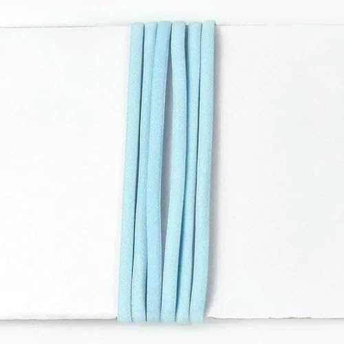 Banda elástica de nailon de 5 mm para colgar en las orejas, cuerda elástica de goma, cordón con núcleo de aceite, cordón elástico para costura y manualidades, color azul cielo, 5 mm, 5 metros