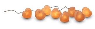 HAF LED-saltljuskedja hjärta – 8 handgjorda ljuselement med LED-kedja, var och en är unik av naturlig saltkristall för varmt ljus, mysig dekoration och stämningsfull atmosfär