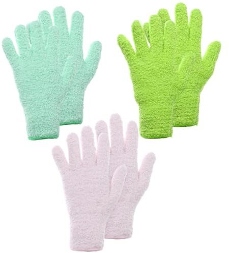 3 Paare Mikrofaser Staubhandschuh, Wiederverwendbare Handschuhe