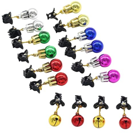 Alipis 16piezas Clip para Decoración de Árbol de Navidad Campanas y Adornos para Barba para Navidad