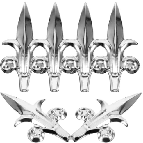 SAFIGLE 6 Pezzi Puntali per Recinzione da Giardino in Acciaio Inox, Accessori Decorativi per Pali Esterni, Pinnacoli Appuntiti per Cancelli e Recinzioni, Terminali Decorativi per Prato,