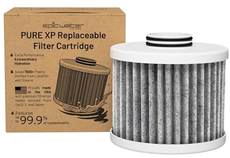 Epic Water Filters Pure XP REPLACEMENT CARTRIDGE ONLY/Compatible with Epic Pure Water Pitcher/Removes Fluoride, Lead, Forever Chemicals, Heavy Metals, Industrial Pollutants/Filters 100 Gallons