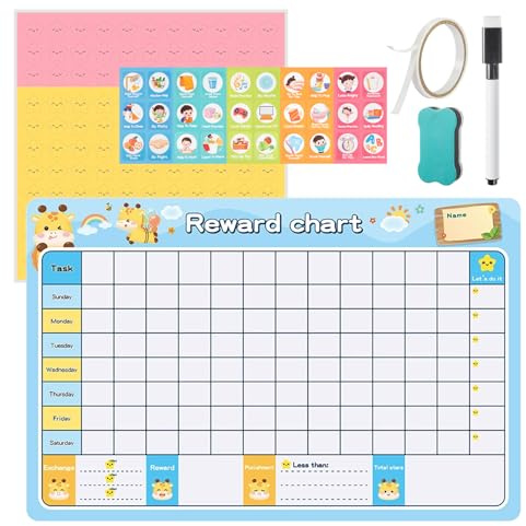 PEAPIN Magnetic Reward Chart Large Behaviour Chart 64 x 42 cm