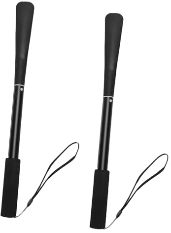 Generic Skolyftare med Långa Handtag Resevänligt Skohornset med Sammetspåsar, Tillverkat Av ABS-material, 2 St för Påklädningshjälp Var Som Helst