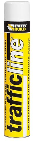 Everbuild Trafficline Permanent Line Marking Spray Paint – Trafficable 1 Hour After Application – White – 700ml