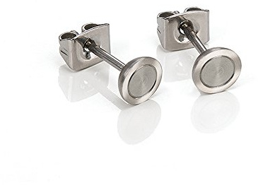 Boccia Ohrstecker Titan gebürstet & poliert 0541-01, silber, Ohrstecker