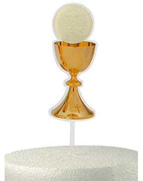 poli art ple021 - Cake Toppers Calice con Ostia per Comunione Oro